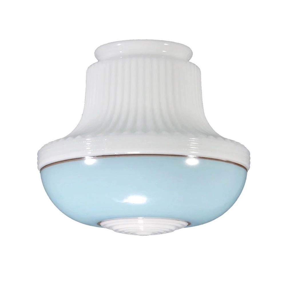 New Semi-Flush Robins Egg white Pendant Shade Deco Ceiling Light Fixture retro